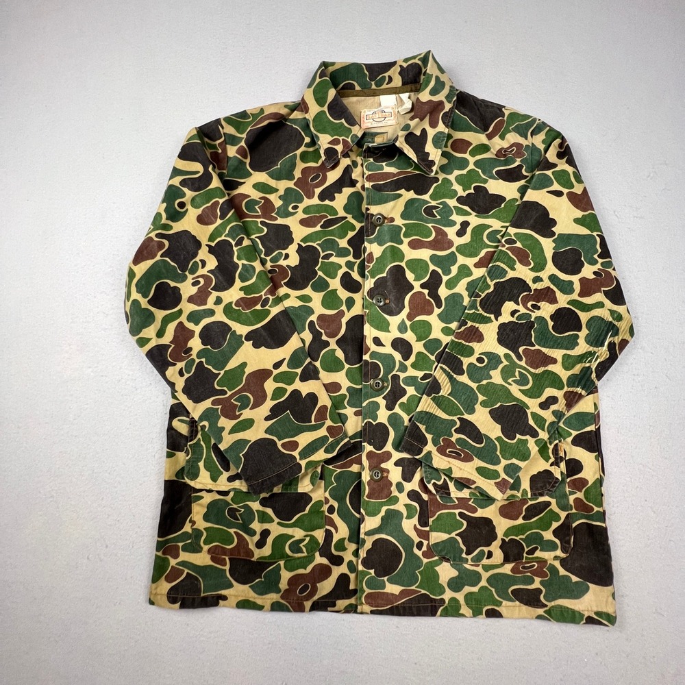 Saftbak Hunting Jacket Mens XL Duck Camo Frog Skin VTG Field Coat Water Repel